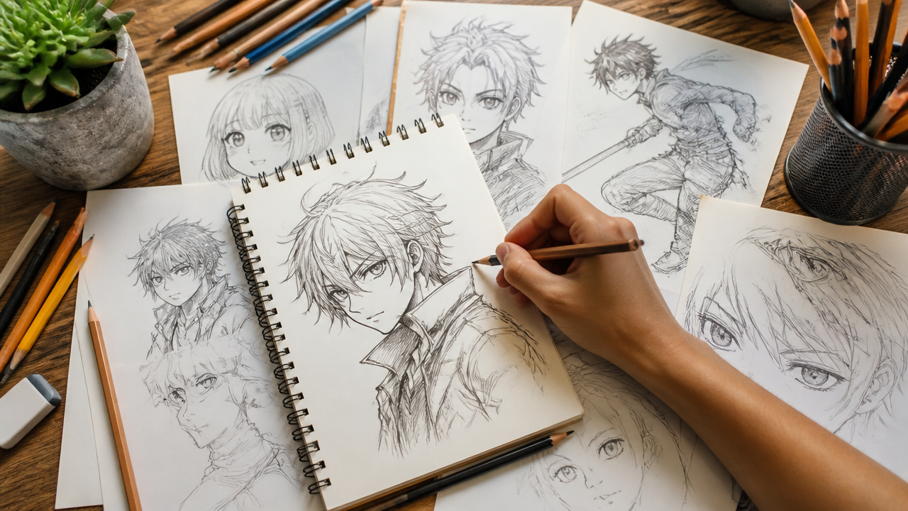 12 Anime Sketch Ideas That Level Up Your Art Without Getting Stuck 2 12 Creative Anime Sketch Ideas to Level Up Your Art