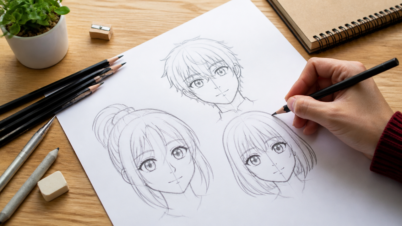 How to Draw Easy Anime Sketches: Step-by-Step Techniques for Beginners 2 How to Draw Easy Anime Sketches for Beginners