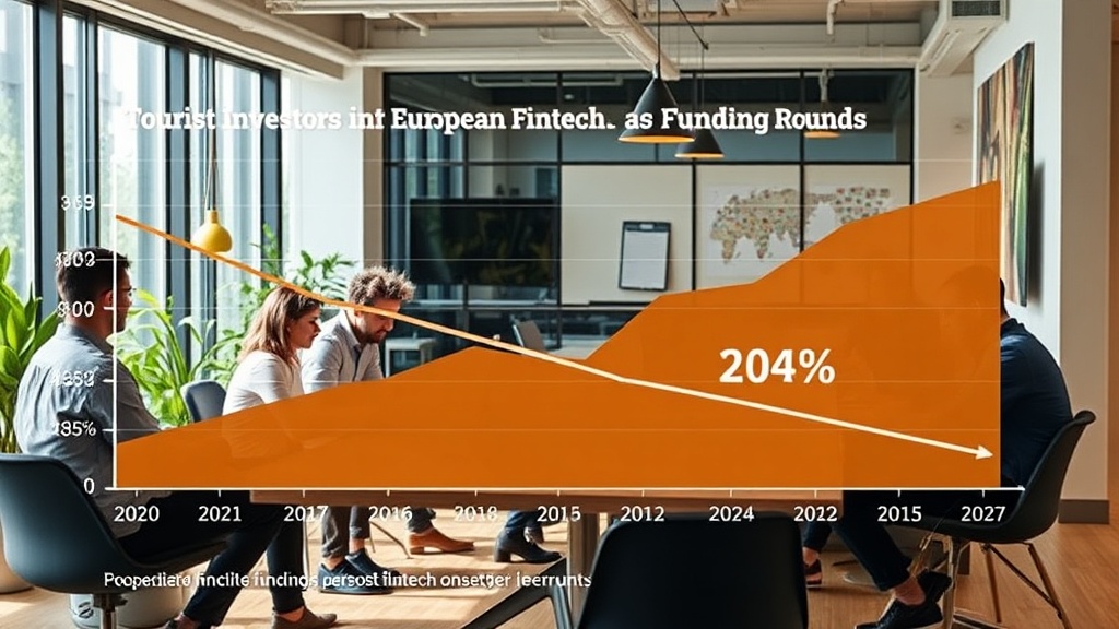 Chart showing the decline in European fintech funding rounds from 2021 to 2023