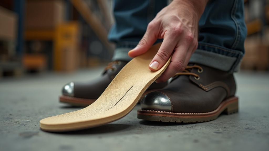 Trimming an insole to fit a steel toe work boot