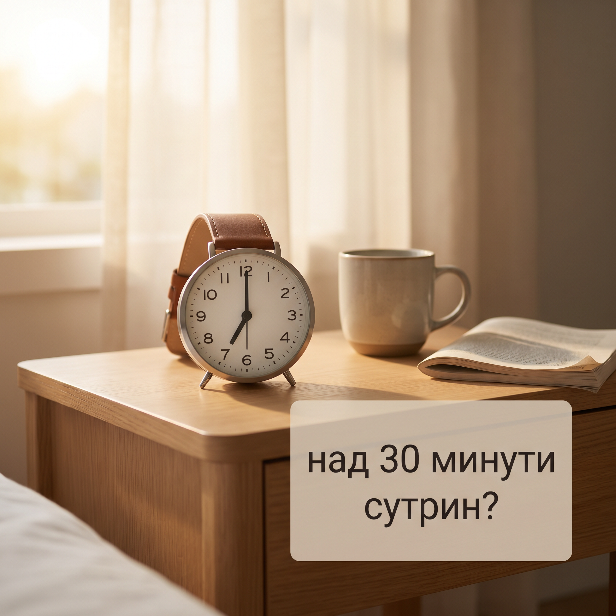 Будилник на нощно шкафче - над 30 минути сутрешна скованост?