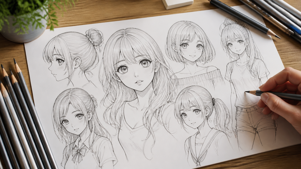 How to Draw Manga Female Characters: Easy Art Reference Guide
