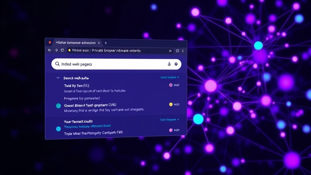 Hister browser extension interface displaying indexed web pages and search results