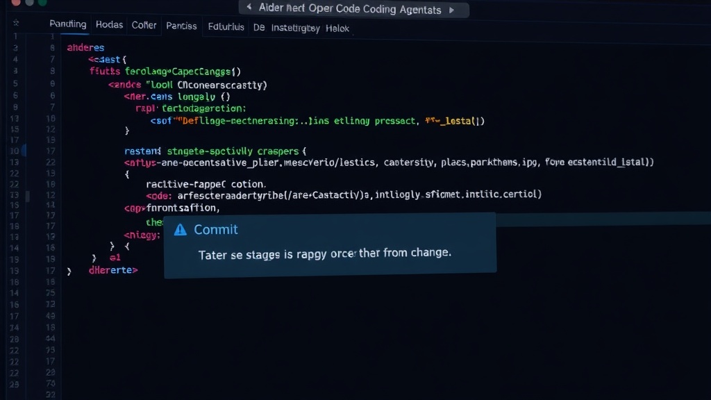 Aider CLI interface showing staged changes and commit prompts