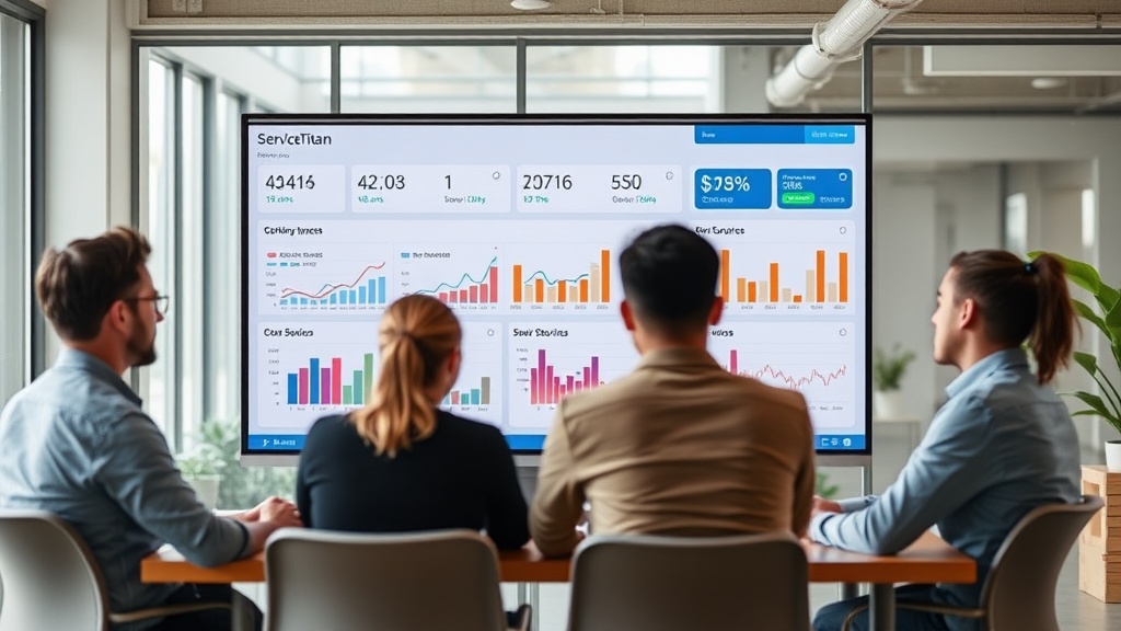 ServiceTitan dashboard showcasing key operational metrics for a home services business