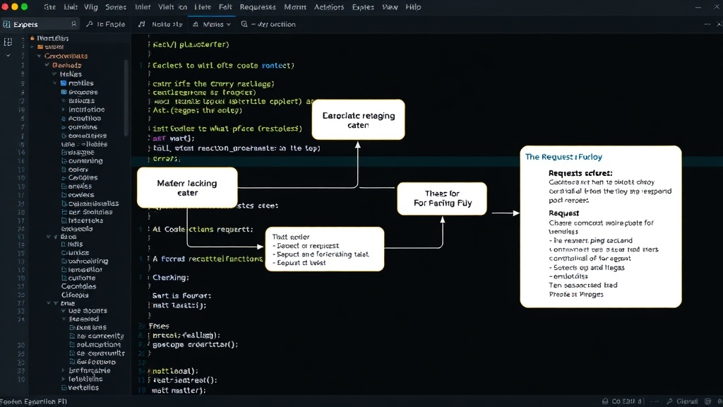 Diagram illustrating the flow of a request through Express middleware functions.