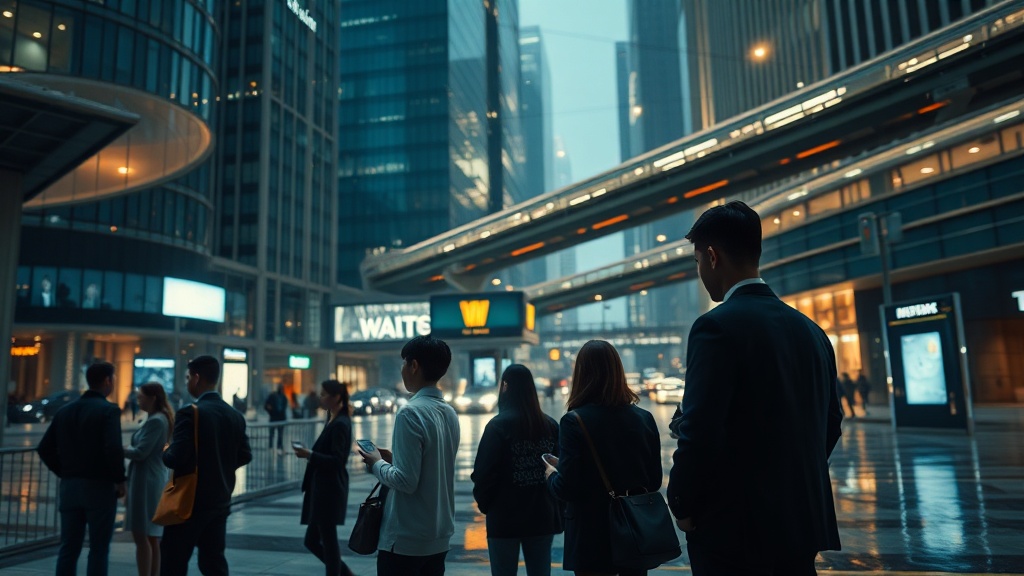 A modern city scene symbolizing the tension between openness and control