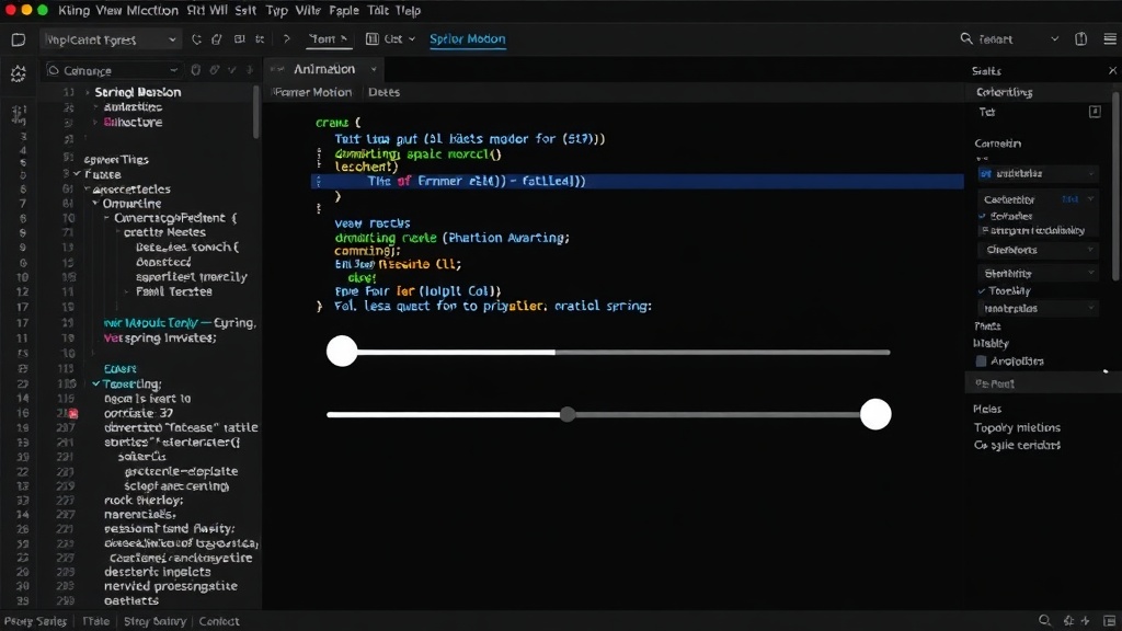 Interactive sliders demonstrating the effect of 'stiffness' and 'damping' on a Framer Motion spring animation