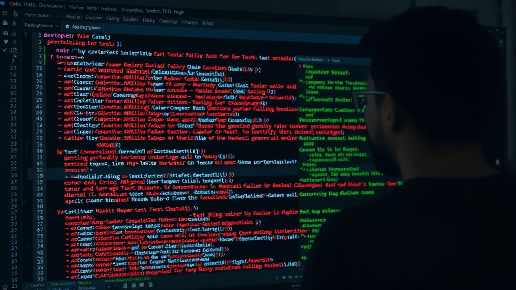 Developer observing a large number of failing unit tests after a minor code change