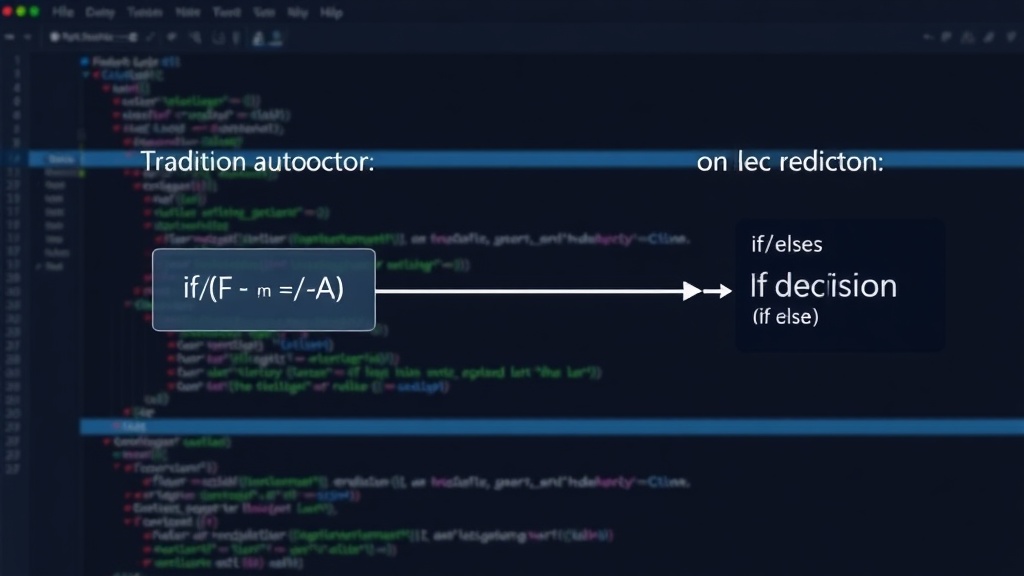 Diagram showing a traditional if/else automation flow versus an AI-driven decision node