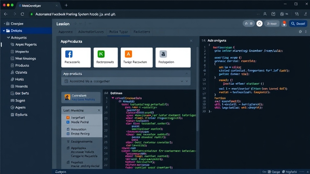Meta Developer dashboard showing app products and system user configuration