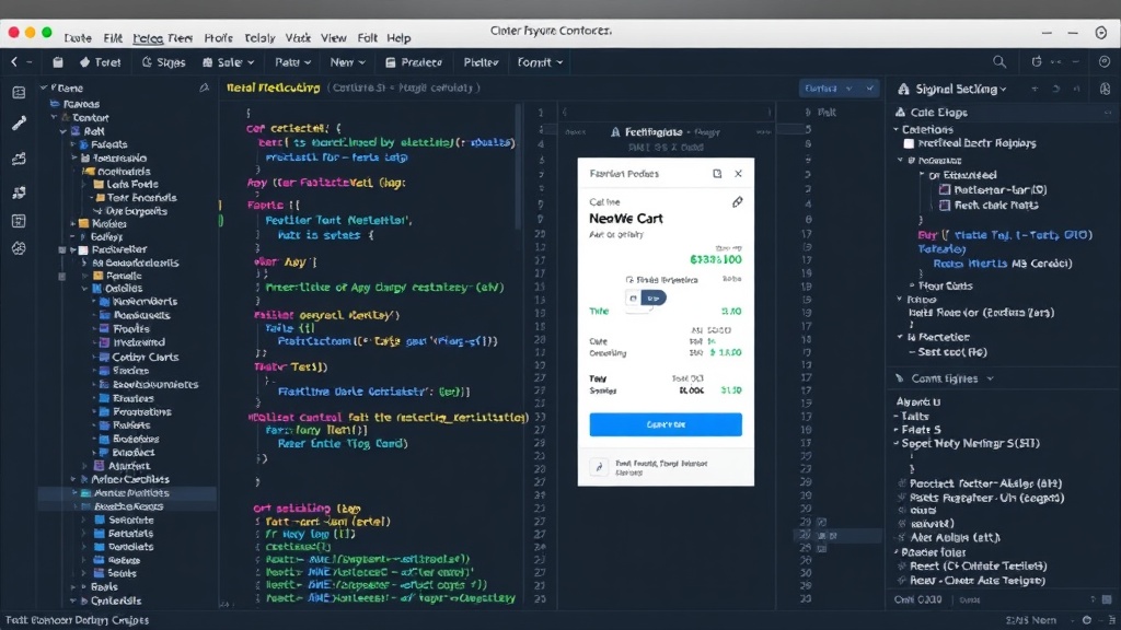 Flutter UI showcasing a dynamic e-commerce product listing with real-time cart updates