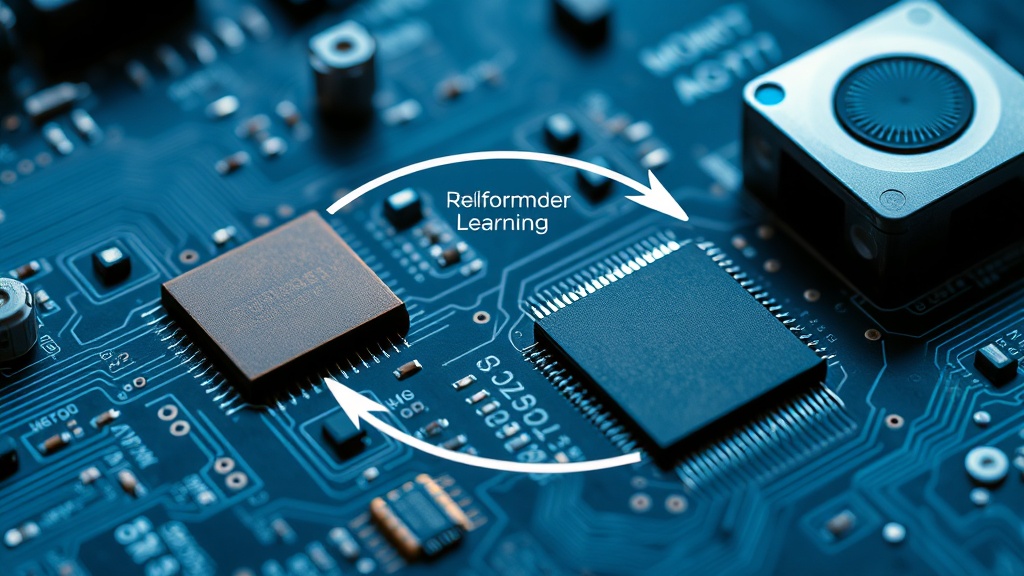 Diagram illustrating the reinforcement learning loop for quantum computer calibration