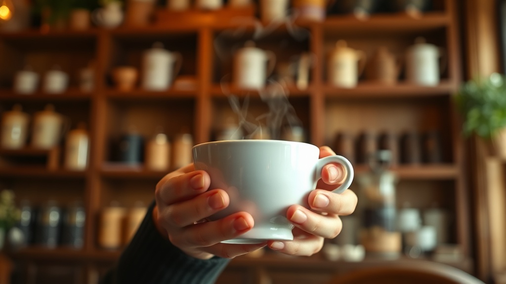 Tasse de thé fumante dans un salon de thé cosy à Mulhouse