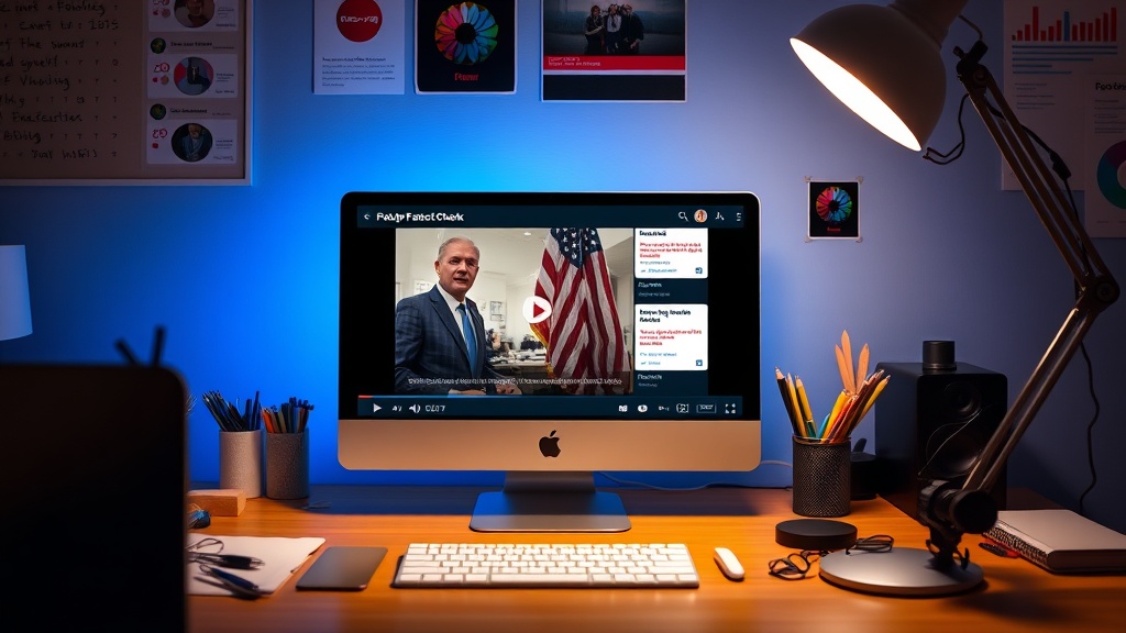 PopUpFactCheck browser extension interface showing AI-generated fact-checks on a YouTube video