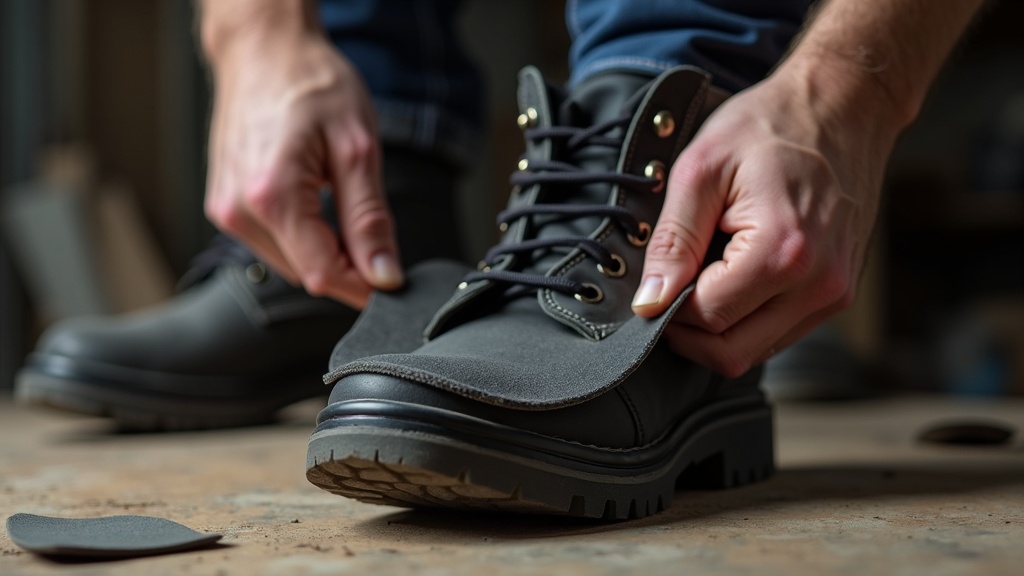 Plantilla ortopédica para pie plano en bota de trabajo