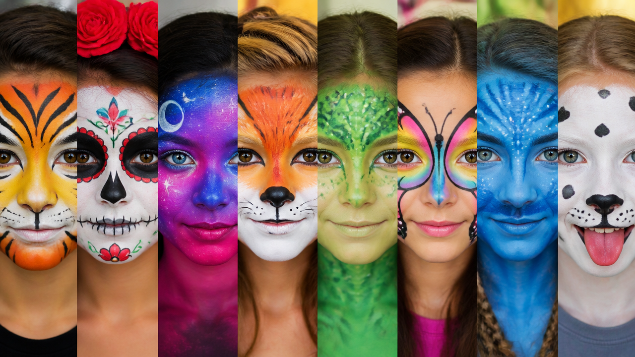 12 Genius Full-Face Paint Ideas That Are Easy to Recreate for Parties 2 12 Genius Full-Face Paint Ideas That Are Easy to Recreate