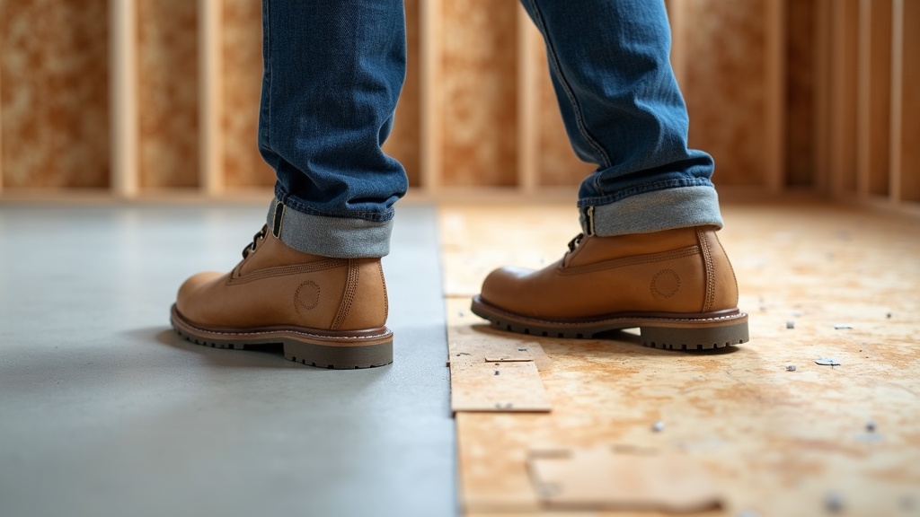 Work boot on concrete versus work boot on wood subfloor