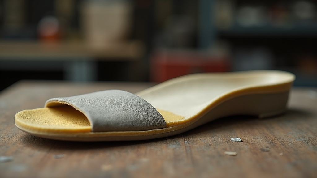 Cross-section of a heavy-duty construction insole showing its three structural layers