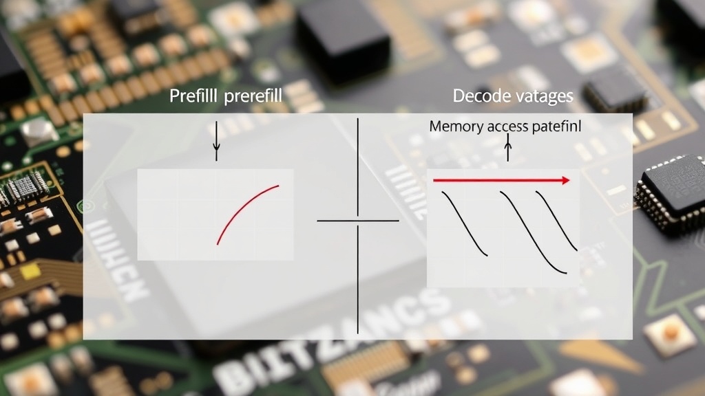 Diagram illustrating the prefill and decode stages of LLM inference and their respective memory access patterns