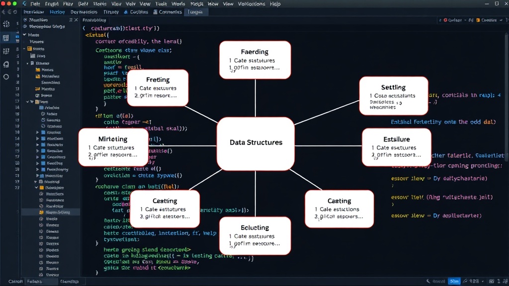 A diagram illustrating common data structures and their interrelationships for interview preparation