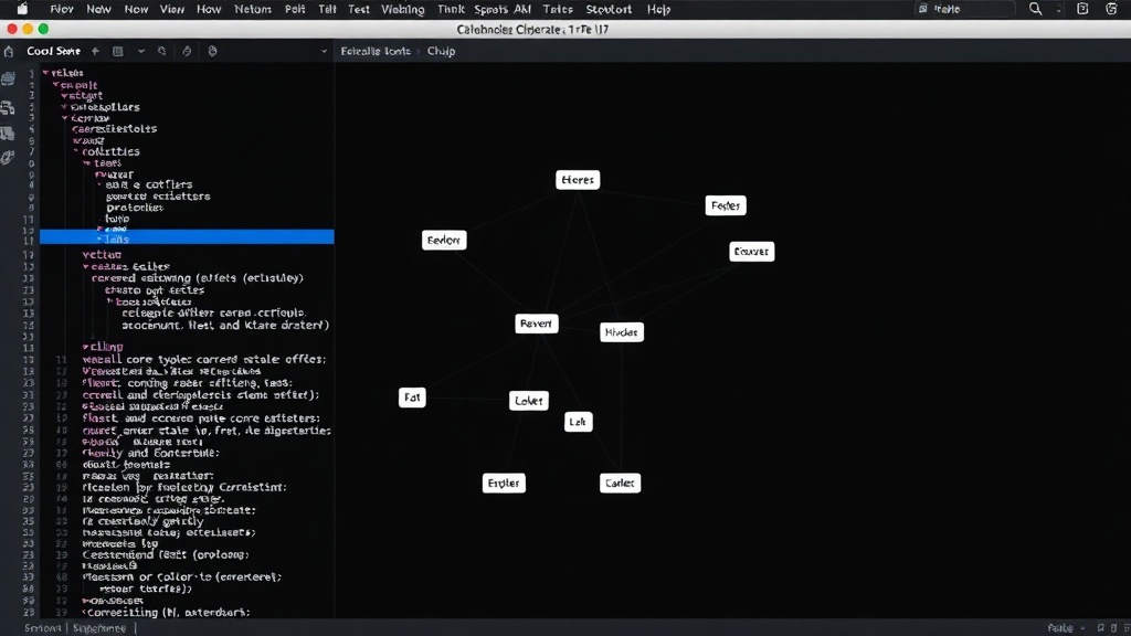 Diagram showing nodes and edges representing Clojure code elements and their relationships