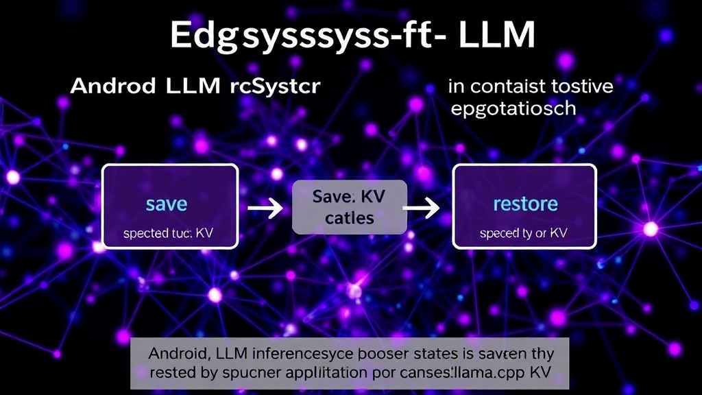 Diagram showing the EdgeSync-LLM process of saving and restoring KV cache states