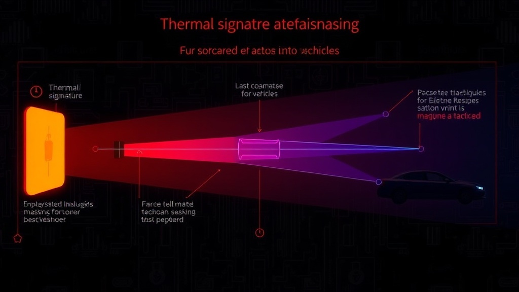 A diagram illustrating thermal signature masking techniques for personnel and vehicles.