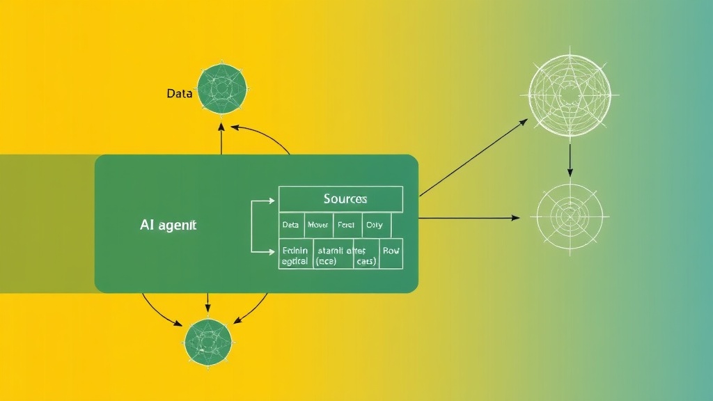 Diagram illustrating data flow from sources to semantic layer to AI agent