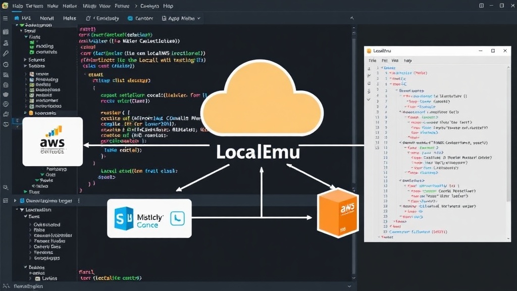 Diagram showing LocalEmu connecting developer tools to a local AWS emulation environment.