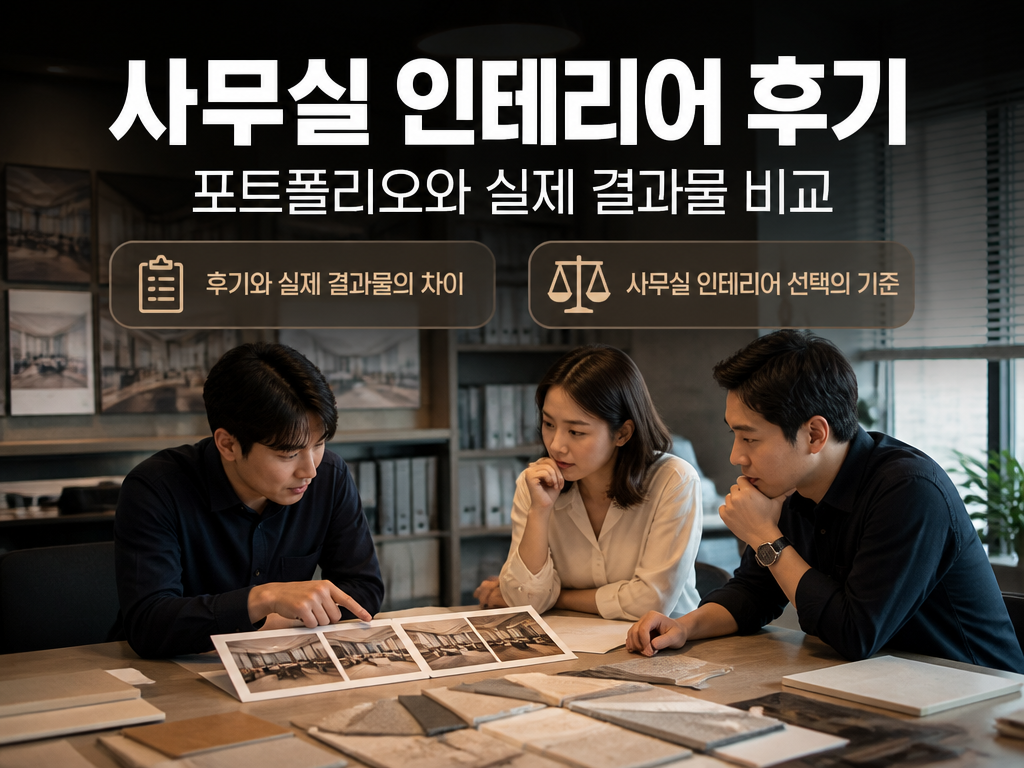 사무실 인테리어 후기, 포트폴리오와 실제 결과물이 달랐던 현장 이야기