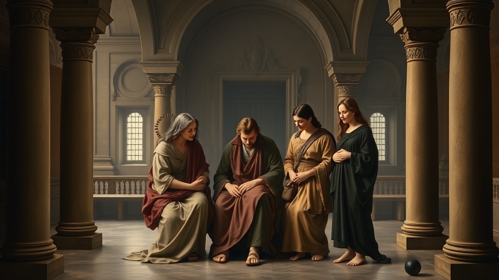 A biblical scene of family restoration and blessing