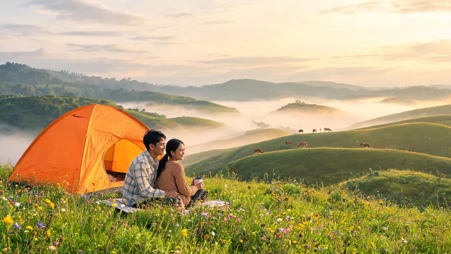 Cắm trại đồng cỏ Mộc Châu - cánh đồng xanh cao nguyên - ProCamping.vn