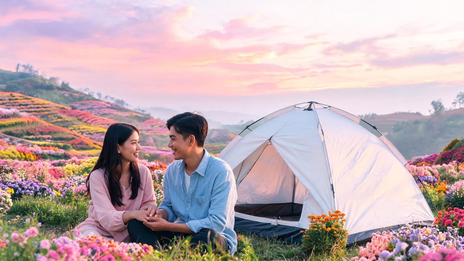 Cắm trại thung lũng hoa Đà Lạt - cắm trại lãng mạn cao nguyên - ProCamping.vn