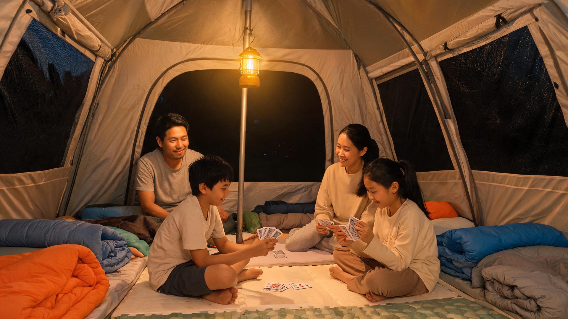 Không gian bên trong lều gia đình 6 người - camping đêm ấm cúng - ProCamping.vn