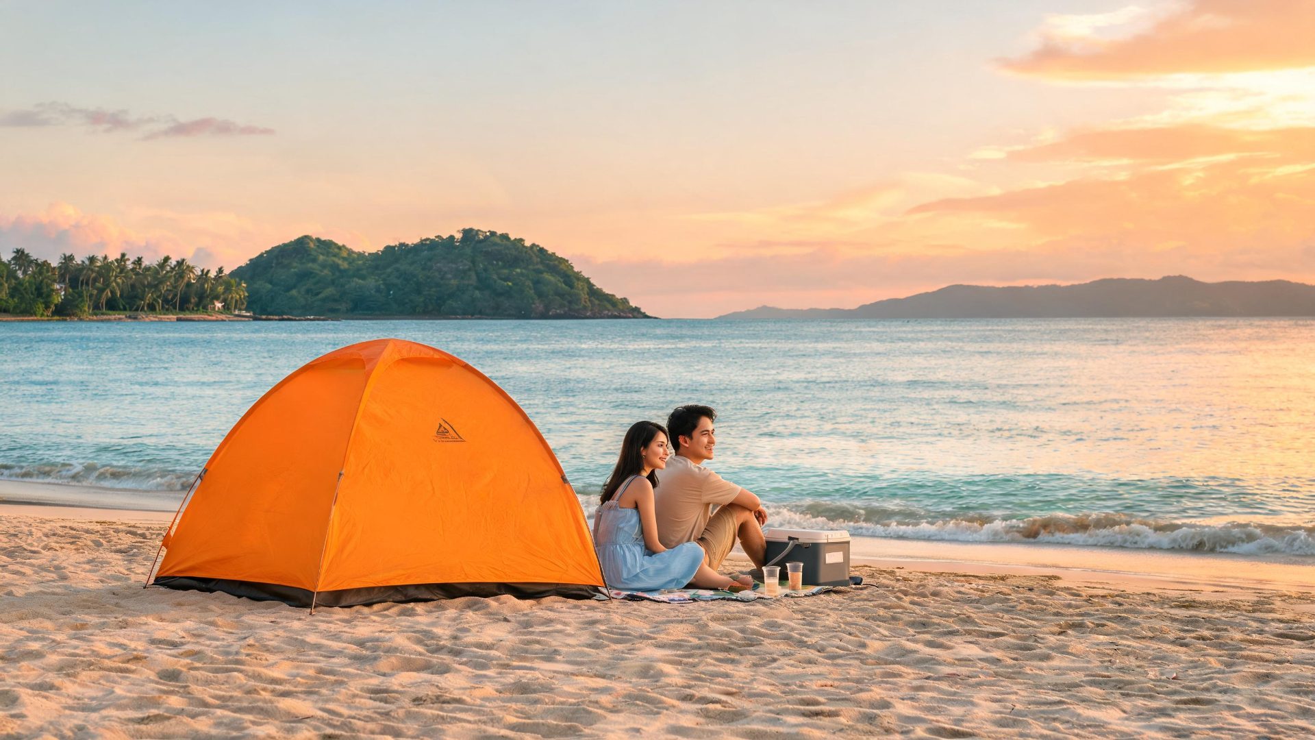 Cắm trại bãi biển Nha Trang - lều bên vịnh biển xanh ngọc - ProCamping.vn
