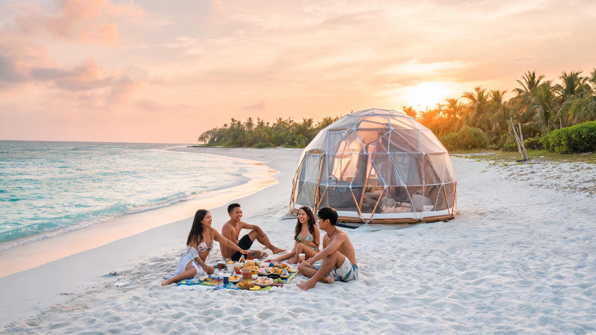 Glamping đảo Bình Lập Nha Trang - lều sang trọng bãi cát trắng - ProCamping.vn