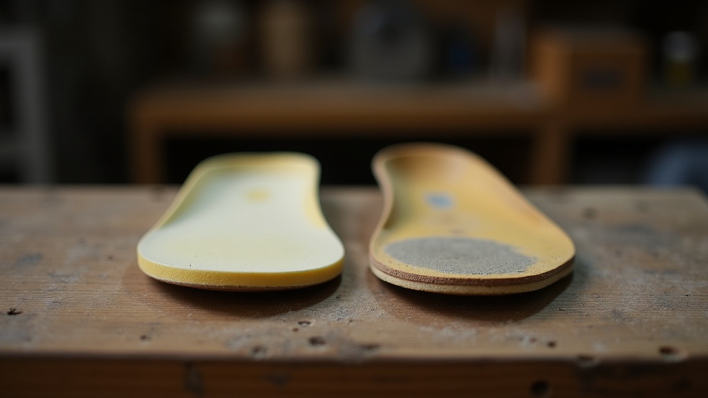 New vs worn work boot insole comparison