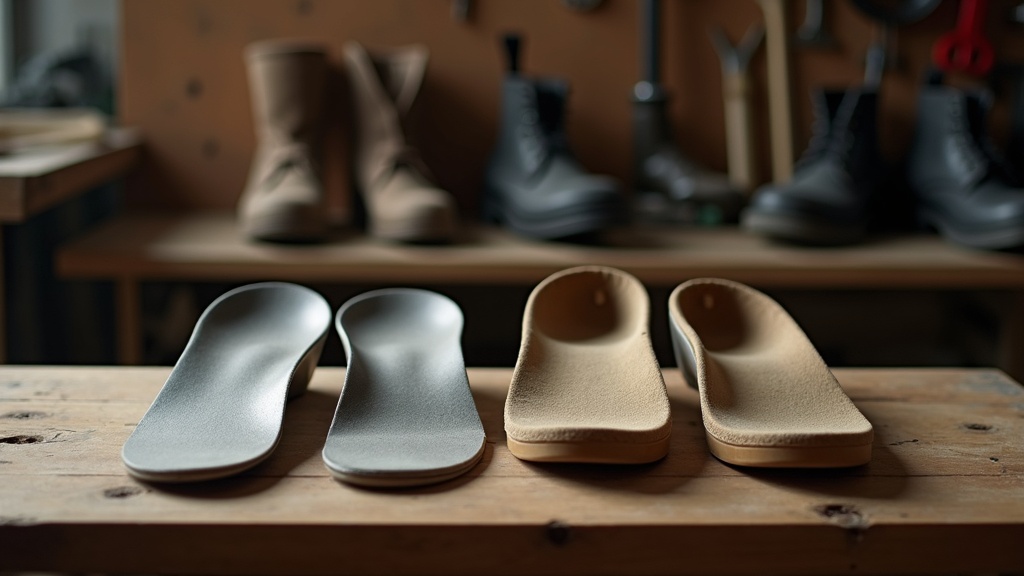 Two pairs of work boot insoles rotating to extend lifespan