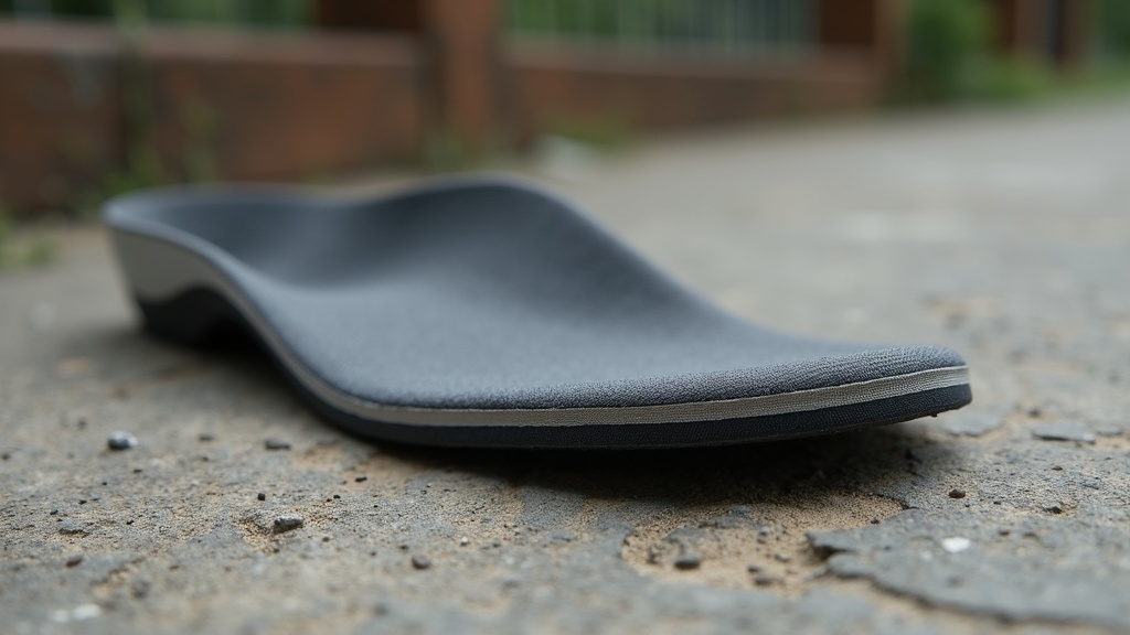 Arch support and heel cup detail on a waterproof work insole