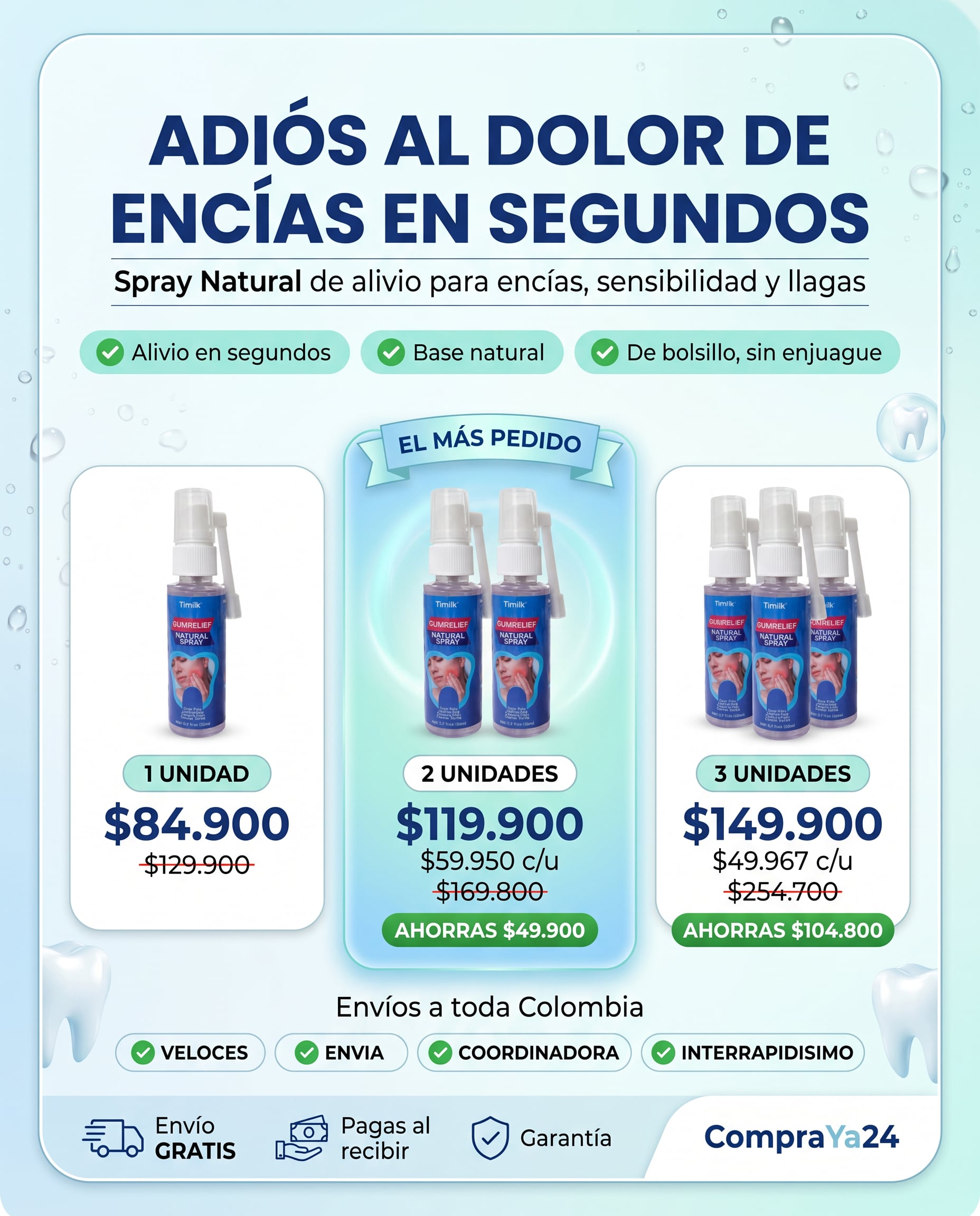 Spray Natural para Alivio de Encías