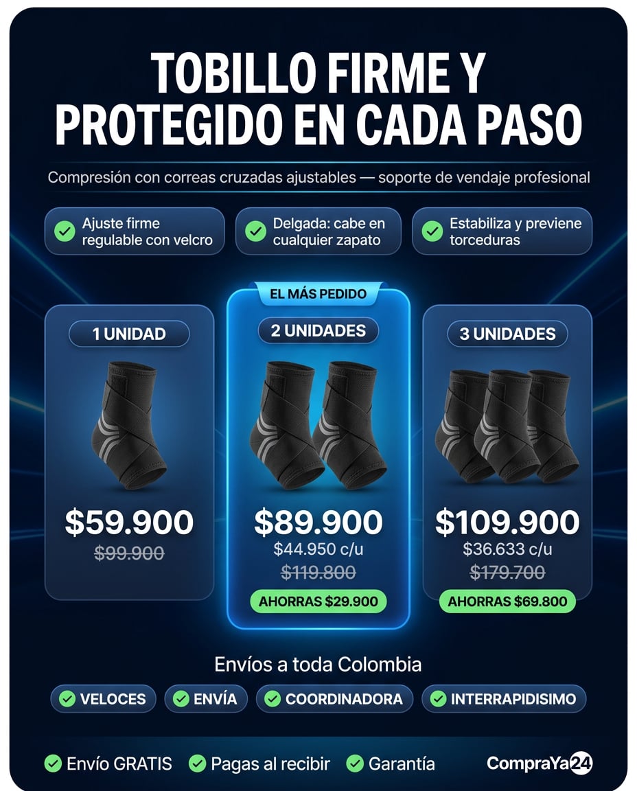 Tobillera de Compresión Ajustable — Correas Cruzadas