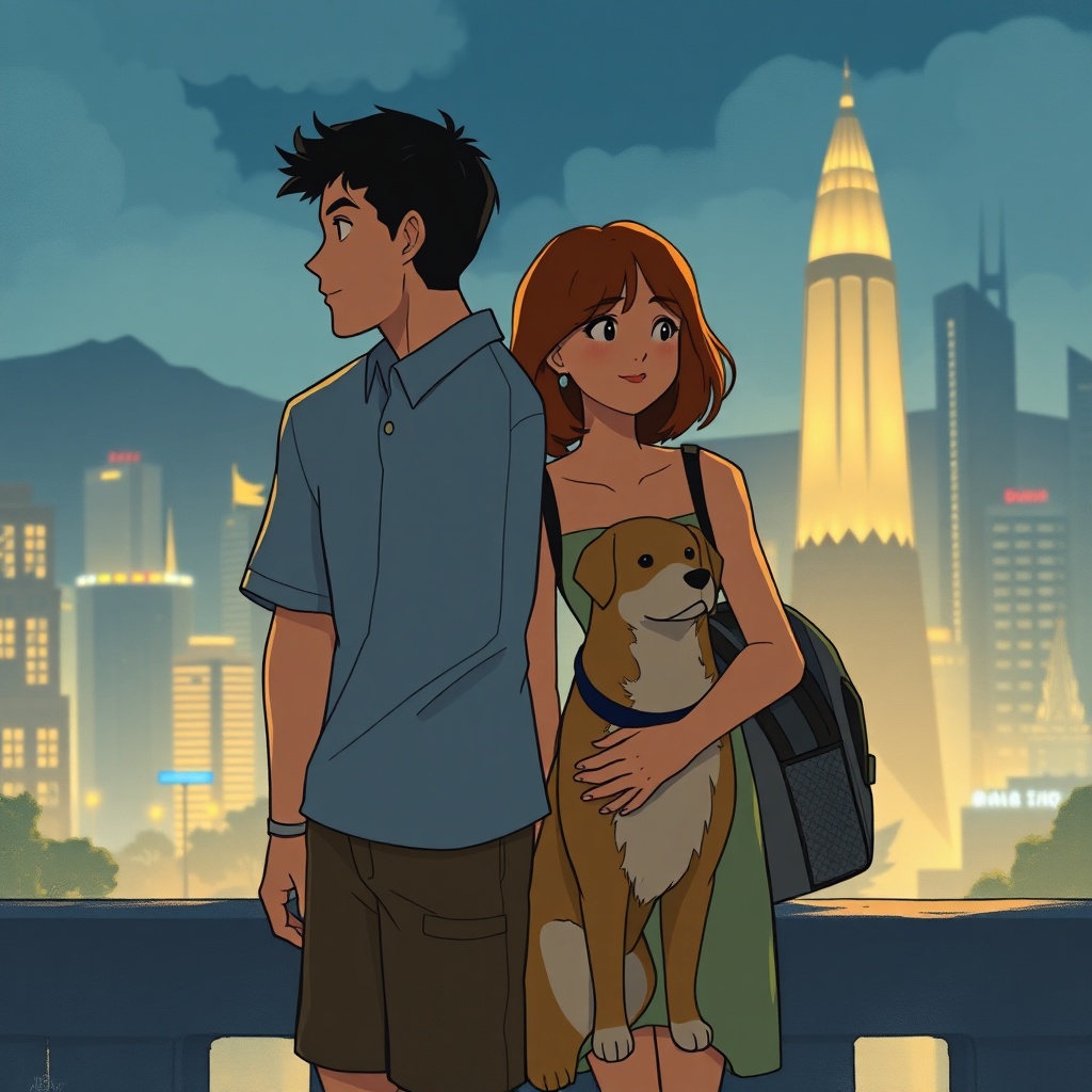 Crea una ilustración de alta calidad al estilo del anime de Studio Ghibli que...