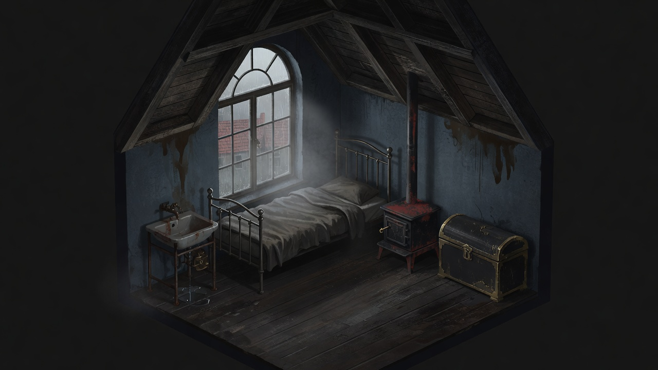 Miran's Attic Room - Isometric Background