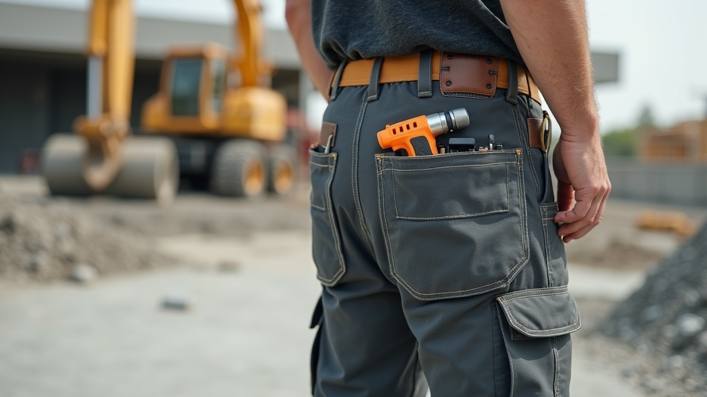 Pantalones de trabajo con bolsillos reforzados para herramientas en obra