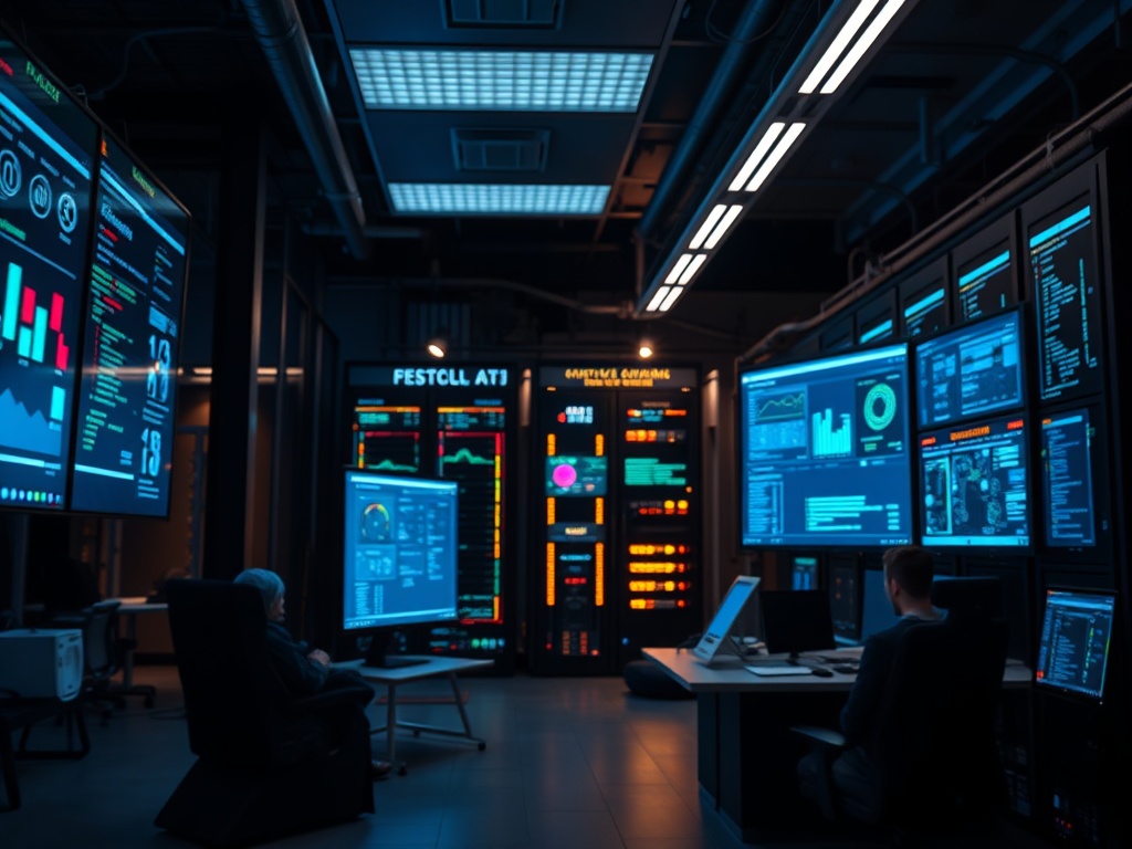 Illustration of entrepreneurs leveraging AI automation tools for business success and survival skills
