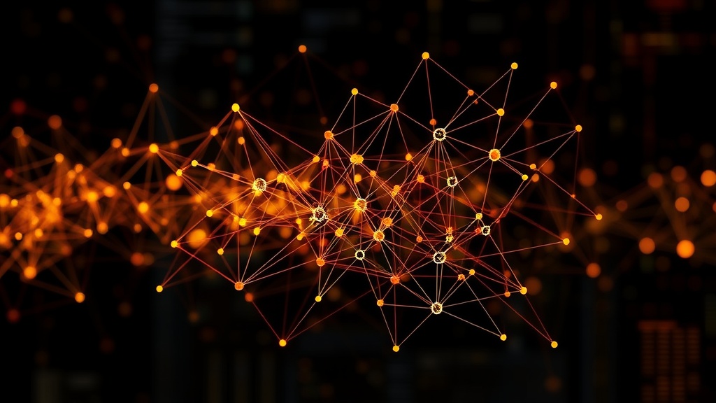 A conceptual network graph illustrating emergent properties in complex systems