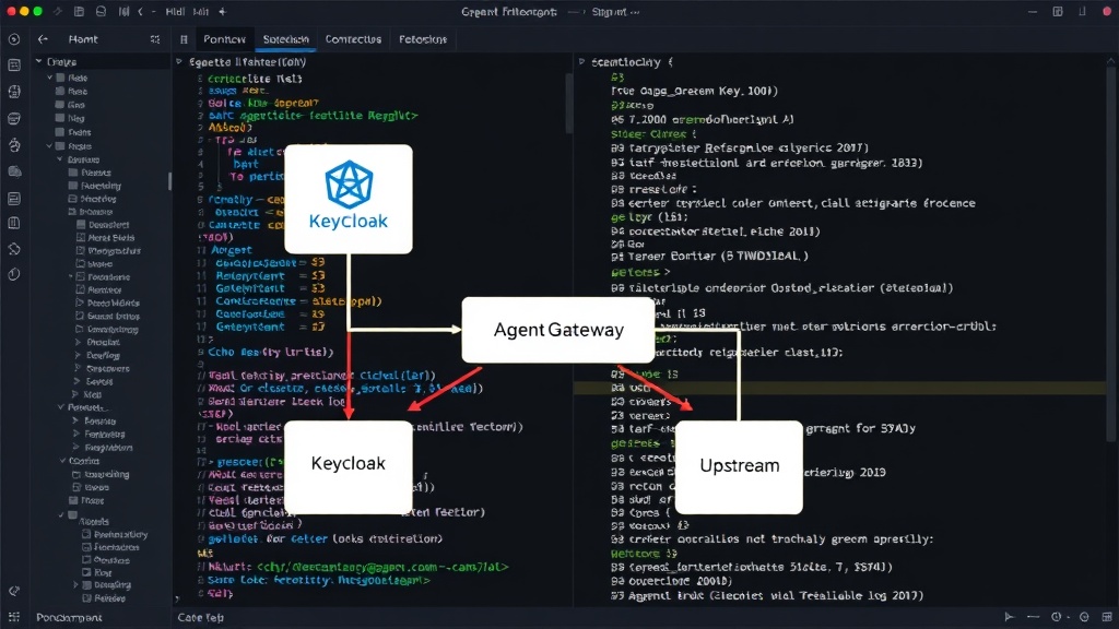 Diagram showing Keycloak, AgentGateway, and Echo Upstream interaction