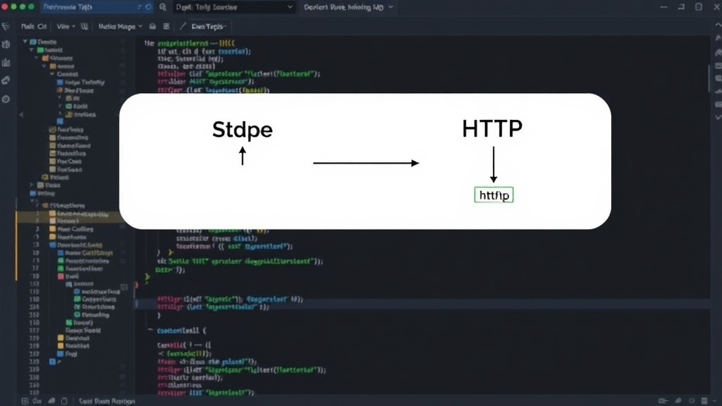 Diagram illustrating the difference between stdio subprocess communication and HTTP client-server architecture
