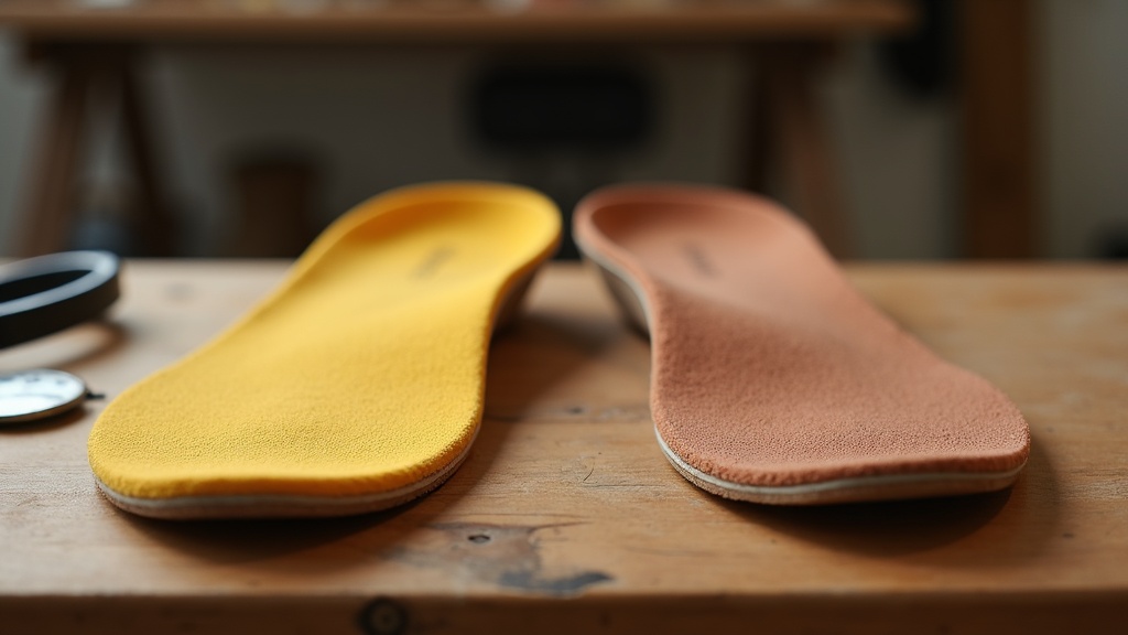 Standard foam insole vs copper-infused moisture wicking insole comparison